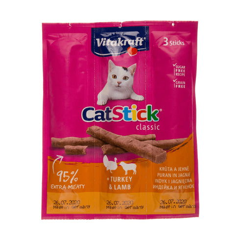 Recompense pentru pisici Vitakraft cu curcan si miel 3 bucati 18g